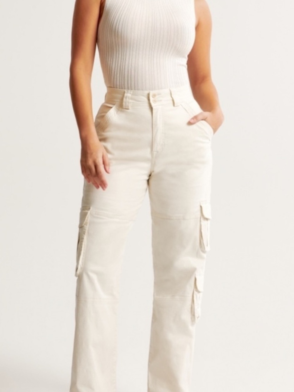 Abercrombie Cream Cargo Pants